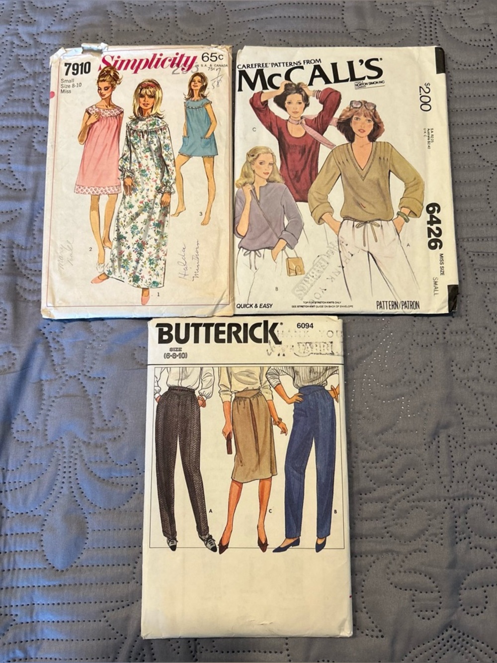 Simplicity, McCalls & Butterick Women's Vintage Sewing Pattern - Pants, Skirt